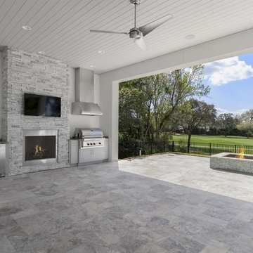 New Transitional Custom Home Overlooking the First Green in Bay Hill