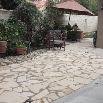 New Tumbled Flag Stone Patio with Gator Dust