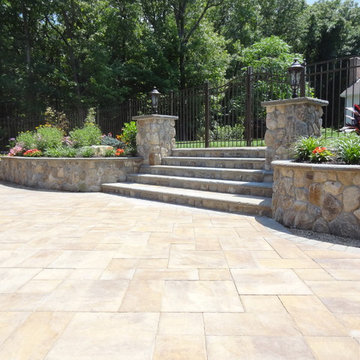 New York Tropical Outdoor Entertaining Space with Natural Stone