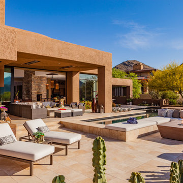 North Scottsdale Contemporary | Pool, Fire Pit with Bonco Seating