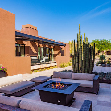 North Scottsdale Contemporary | Seating Area with Fire Feature