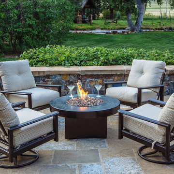 Oriflamme Gas Fire Table with Outdoor Furniture