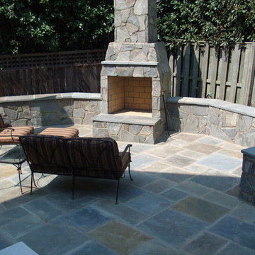 Out door fireplace and patio