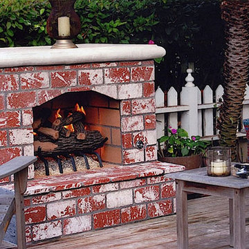 Outdoor Brick Fireplace
