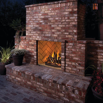 Outdoor brick fireplace