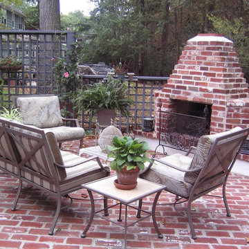 Outdoor brick  fireplace