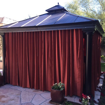 Outdoor Curtains and decorative pillows