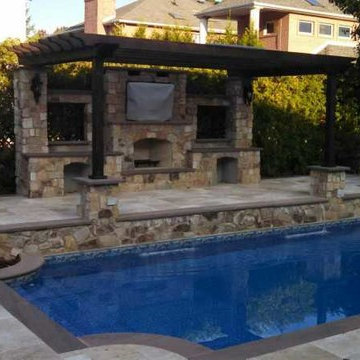 Outdoor Entertainment Living Space with Swimming Pool