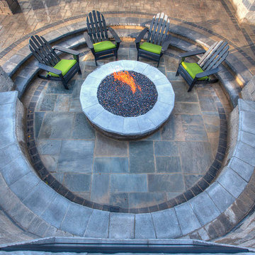 Outdoor Entertainment Patio, Spa, and Fire Pit