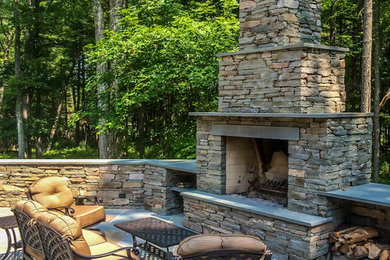 Outdoor Fireplace & Bluestone Patio