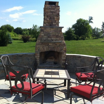 Outdoor fireplace and fire pits