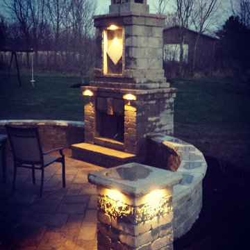 Outdoor Fireplace and Paver Patio - Dublin Ohio