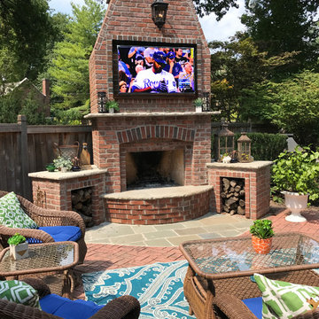 Outdoor Fireplace and TV