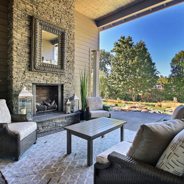 Outdoor Fireplace & Water Feature - The Turtledove - ADA Super Ranch