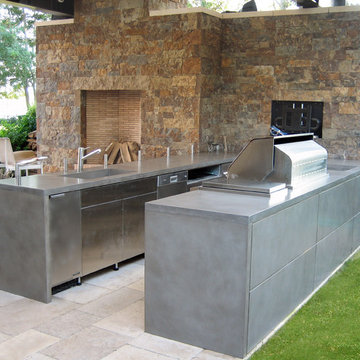Outdoor Gray Custom Concrete Kitchen Countertops
