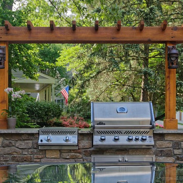 Outdoor grill station, patio and gazebo