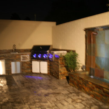 Outdoor Kitchen and Fountain for Coronado Cottage
