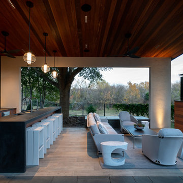 Outdoor Kitchen and Living Room