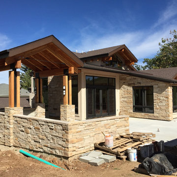 Outdoor kitchen and patio under construction