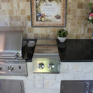 Outdoor Kitchen, Fire Feature, and Stamp Overlay in Humble