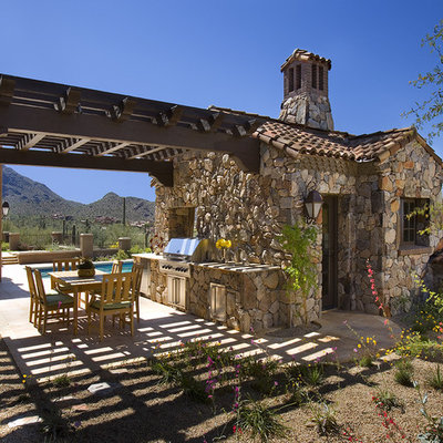 Patio - traditional patio idea in Phoenix with a pergola