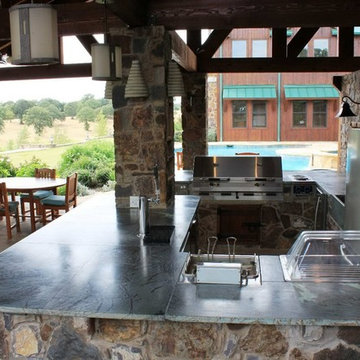 outdoor kitchen, soapstone countertop, pavilion.