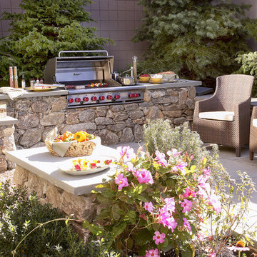 Outdoor kitchen with Wolf grill