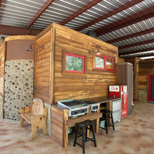 Example of a mountain style patio kitchen design in Dallas