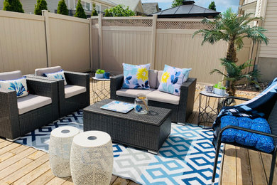 Inspiration for a patio remodel in Ottawa with decking