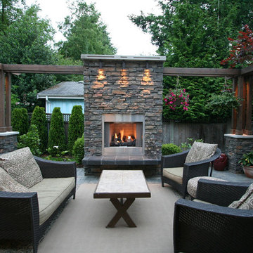 Outdoor Living Area With Fireplace