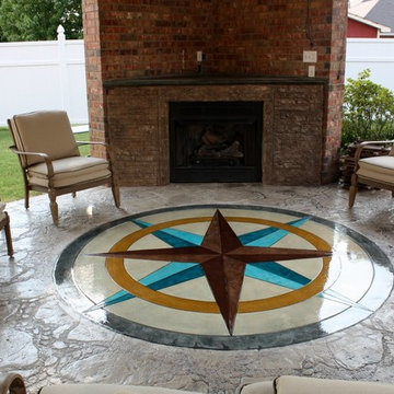 Outdoor Living Area with Stamped Concrete Artistry