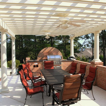 Outdoor Living Pergola With Built-In Grill