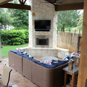Outdoor Living Project: Patio Cover with Fireplace, Pergola, and Outdoor Kitchen