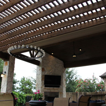 Outdoor Living Project: Patio cover with Fireplace, Pergola, and Outdoor Kitchen