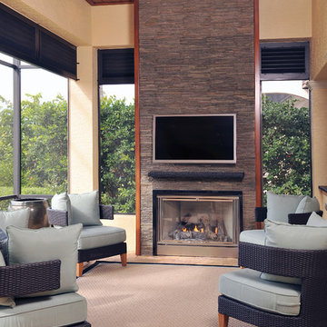 Outdoor Living Room with Fireplace