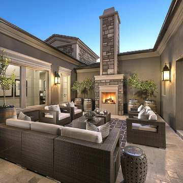 Outdoor Living Space - Stone Fireplace From Coronado Stone Products