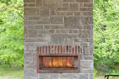 Outdoor Living Stone Fireplace Wall
