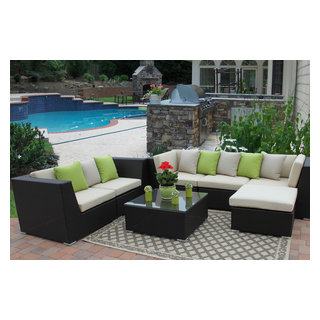 Outdoor Patio Paradise Eurolux Patio Verano Wicker Sofa Set Houzz