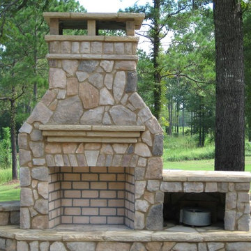 Outdoor Stone Fireplace