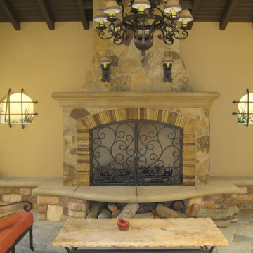 Outdoor Stone Fireplace