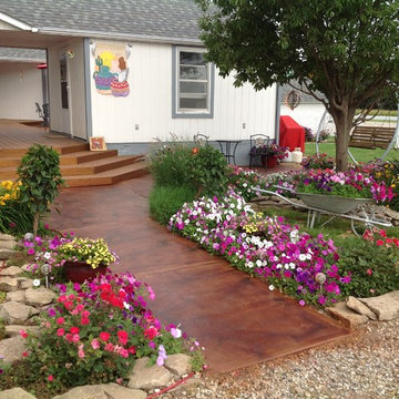 Outdoor Walkways - Stain with Terra-Cotta color stain