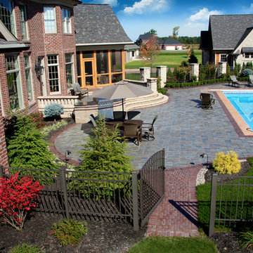 Overview of Back yard pool area