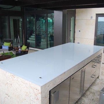 Painted glass top