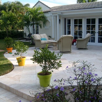 Palm Beach - Addition of Travertine Patio to back yard