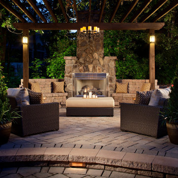 75 Patio With A Fire Pit And Gazebo, Outdoor Canopy For Fire Pit