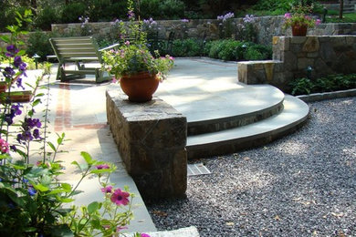 Patio and Rounded Steps in Scarsdale, NY Garden