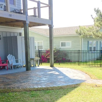 Patio and walkway to the boat dock
