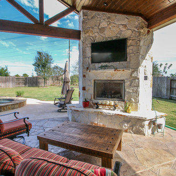 Patio Cover, Kitchen, and Fireplace: Katy, TX