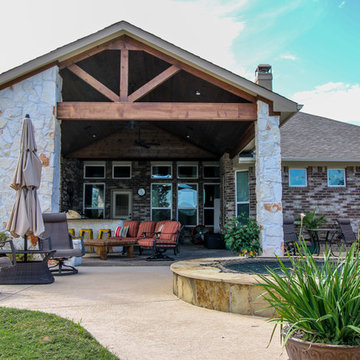 Patio Cover, Kitchen, and Fireplace: Katy, TX