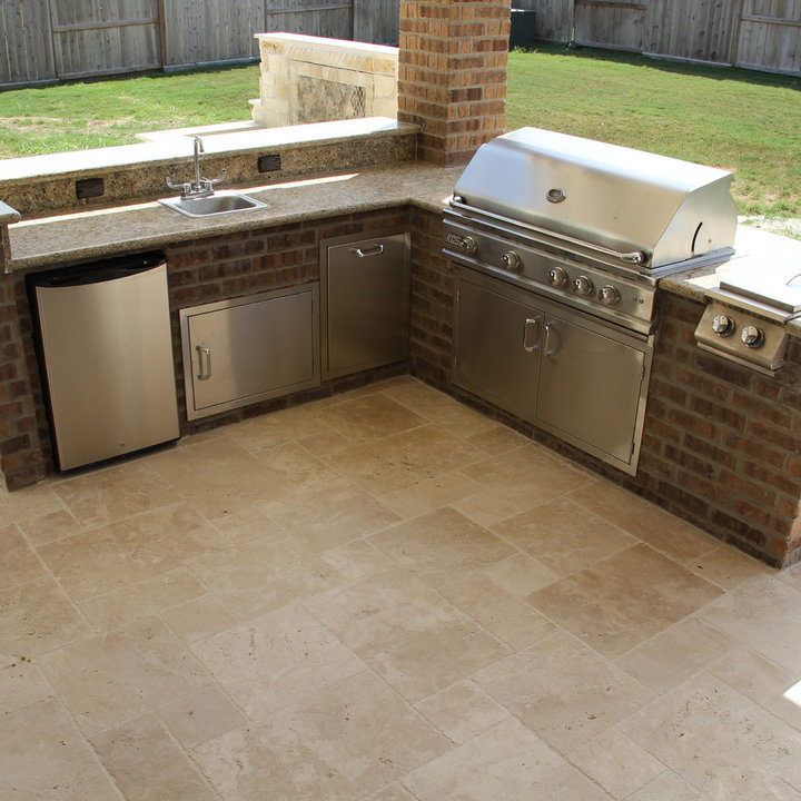 Outdoor Kitchen And Fireplace Photos & Ideas Houzz